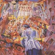 Umberto Boccioni The Noise of the Street Enters the House (mk09) oil on canvas